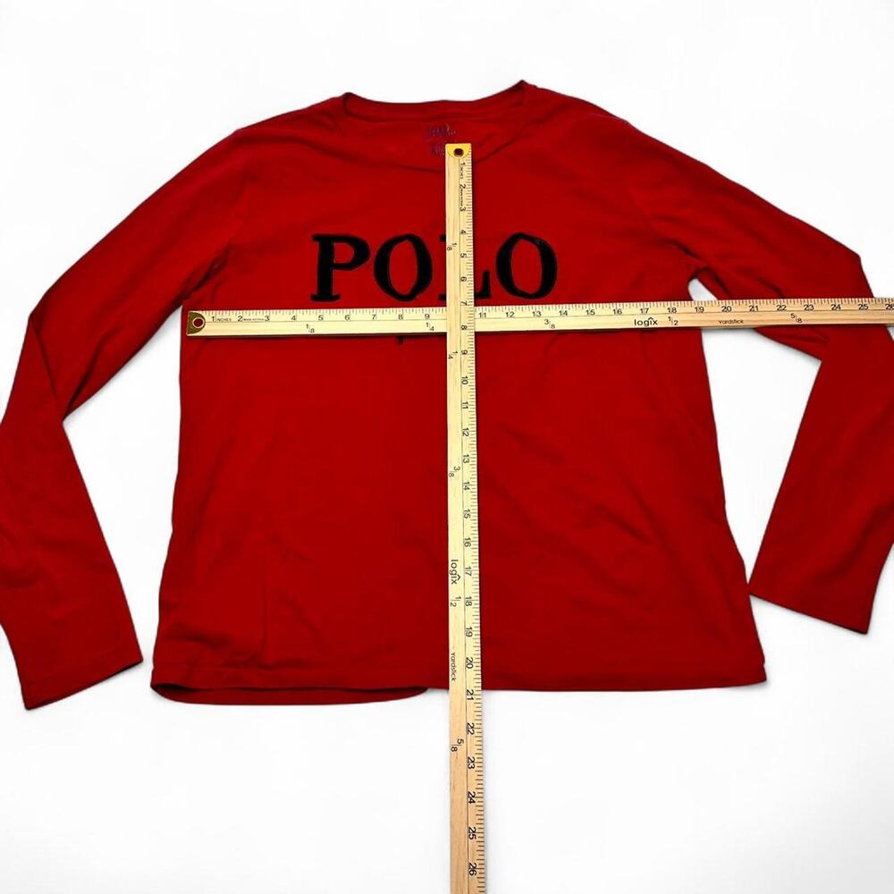 Red Ralph Lauren Polo Embroidered Lightweight Long sleeve Cotton Size Large - Picture 4 of 5